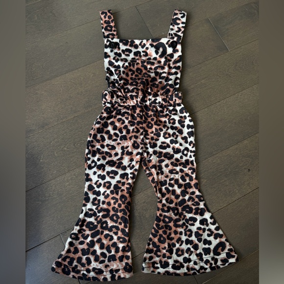 Other - Leopard Print Flared Overalls